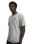 Under Armour 1373997-069 UA M LOGO EMB HEAVYW SS Gri Bisiklet Yaka Normal Düz Erkek T-Shirt