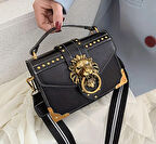 Retro Aslan Kafası Kadın Omuz Çantası