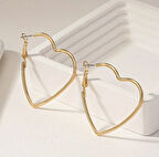 Gold Renk Kalp Halka Küpe