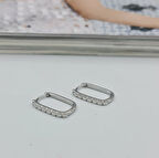 Gümüş Sıra Yuvarlaklar Şık Halka Küpe