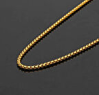 Gold Örgü Model Unisex Zincir Kolye 60 cm