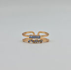 Gold Mavi Baget Taşlı Şık Kadın Yüzük