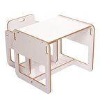 Minera Montessori Kumru Aktivite Masası Beyaz