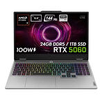 Lenovo LOQ 15AHP10 AMD Ryzen 7-250 24GB DDR5 1TB SSD RTX5060 8GB 100W 15.6 inç Full HD 144Hz IPS FreeDos Gaming Laptop (83JG006ETR)