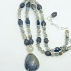 1994 Safir Labradorit İyolit el yapımı kolye