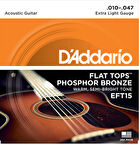 D'Addario EFT15 Flat Tops, Extra Light, 10-47 Takım Tel Akustik Gitar Teli 010-047