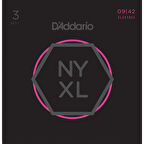 D'Addario NYXL0942-3P Super Light NYXL Nickel Wound Multi-Pack Takım Tel Elektro Gitar Teli 009 (3 Set)