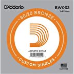 D'Addario Acoustic Guitar 80/20 Bronze Single .032 - BW032 Akustik Gitar Tek Tel
