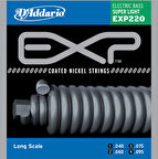 D'Addario EXP220 Coated Nickel Wound Bass, Super Light, 40-95, Long Scale Takım Tel Bas gitar teli 040-095