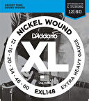 D'Addario EXL148 Nickel Wound Extra-Heavy Takım Tel Elektro Gitar Teli 012-060