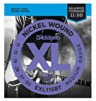 D'Addario EXL115BT Nickel Wound, Balanced Tension Medium, 11-50 011-050 Takım Tel Elektro Gitar Teli