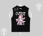 Kolsuz Tshirt Cute Anime Gamer Girl Baskılı