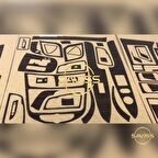 Hyundai Accent Blue uyumlu Özel desen Koyu Meşe 2 Cam otomatik ,Maun Kaplama  (Koyu Meşe)