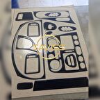 Fiat Palio uyumlu Parlak Siyah Full Set Torpido Maun Kaplama,Konsol Kaplama (Pianoblack)