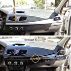 Renault Fluence OTOMATİK vites uyumlu Parlak Siyah Full Set,Torpido Konsol Maun Kaplama (Pianoblack)