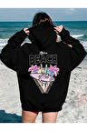 Beach Baskılı 2 iplik Yünlü Sweatshirt