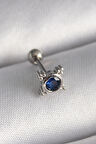 Dodes Dodes 316L Çelik Gümüş Renk Mavi Zirkon Taşlı Tragus Piercing TG27PR1285