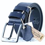 Hakiki Manda Derisi Erkek Kemer 4,5 Cm Lacivert Kot Pantolon Spor Kemer