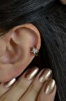 Gümüş Renk Kuzey Yıldızı Halka Tragus Piercing Helix Kıkırdak Üst Lob