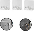 Microcase Güçlü Plastik Yapışkanlı Suya Dayanıklı Banyo Mutfak Eşya Havlu Vb Ürün Priz Askılığı 3 Adet  -Şeffaf AL4268