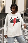 Rock Metal Müzik Grubu Baskılı Unisex Oversize AC DC Sweatshirt