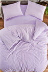 More Home Çift Kişilik Lastikli Çarşaf Nevresim Takımı Lila 