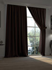 Super Blackout Serisi Koyu Kahverengi Işık Geçirmez Ekstraforlu Fon Perde
