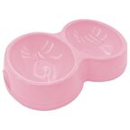 8566 Çiftli Kedi/Köpek Mama Kabı Pembe