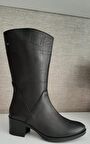 92905 Kadın Deri Çizme Sıyah