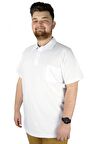 Mode XL T-Shirt Polo Yaka Cepli Klasik 20550 Beyaz