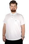 Mode XL Büyük Beden T-shirt Polo Cep Sup Basic 21557 Beyaz