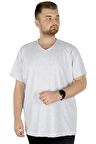 Mode XL Büyük Beden Tshirt V Yaka 20032 Grimelanj