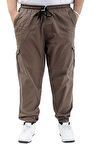 Mode XL Büyük Beden Erkek Keten Kargo Jogger Valencia 21911 Toprak