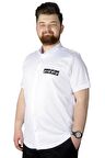 Mode XL Büyük Beden Gömlek Baskılı God Day 22366 Beyaz