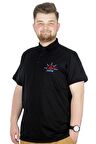 Mode XL Büyük Beden T-Shirt Polo Steamnoat  22345 Siyah
