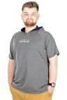 Mode XL Büyük Beden T-Shirt Kapşonlu For Fun 22175 Antramelanj