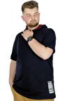 Mode XL Büyük Beden T-Shirt Kapşonlu Barcode 22178 Lacivert