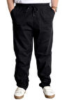 Mode XL Büyük Beden Pantolon Gabardin Kargo Düz Paça Jogger Doğa 21928 Siyah