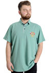 Mode XL Büyük Beden Erkek T-shirt Polo MODE TEAM 23324 Yeşil