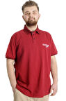 Mode XL Büyük Beden Erkek T-shirt Polo PORT SHIELD 23317 Bordo