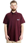 Mode XL Büyük Beden Erkek T-shirt Polo SUPER 23318 Mürdüm