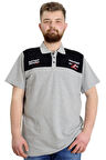 Mode XL Büyük Beden Erkek T-shirt Polo CHNGYRMD 23328 Grimelanj
