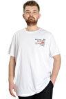 Mode XL Büyük Beden Erkek T-shirt CULTURE 23146 Beyaz