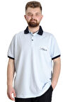 Mode XL Büyük Beden Erkek Polo T-shirt SAILING 23344 Mavi