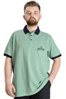 Mode XL Büyük Beden Erkek Polo T-shirt GOOD TIMES 23345 Çağla