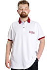 Mode XL Büyük Beden Erkek Polo T-shirt LEGEND 23347 Beyaz