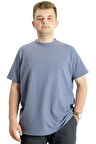 Mode XL Büyük Beden Erkek T-shirt Bisiklet Yaka WAFFLE 20033 Koyu Mavi