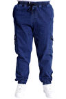 Mode XL Battal Beden Erkek Kot Pantolon CHIEF BLUE Lastikli 23919 Lacivert
