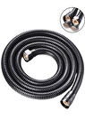1.Sınıf Dayanıklı Spiral Duş Hortumu Siyah Metal Örgülü 1.5 M KYK1010