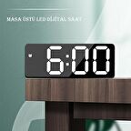TechTic Masa Saati Derece Alarm Takvim Pil(Dahil Değildir)+Şarjlı Led Işıklı Dijital